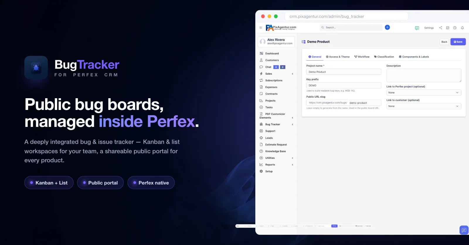 Bug Tracker – Perfex CRM Modul