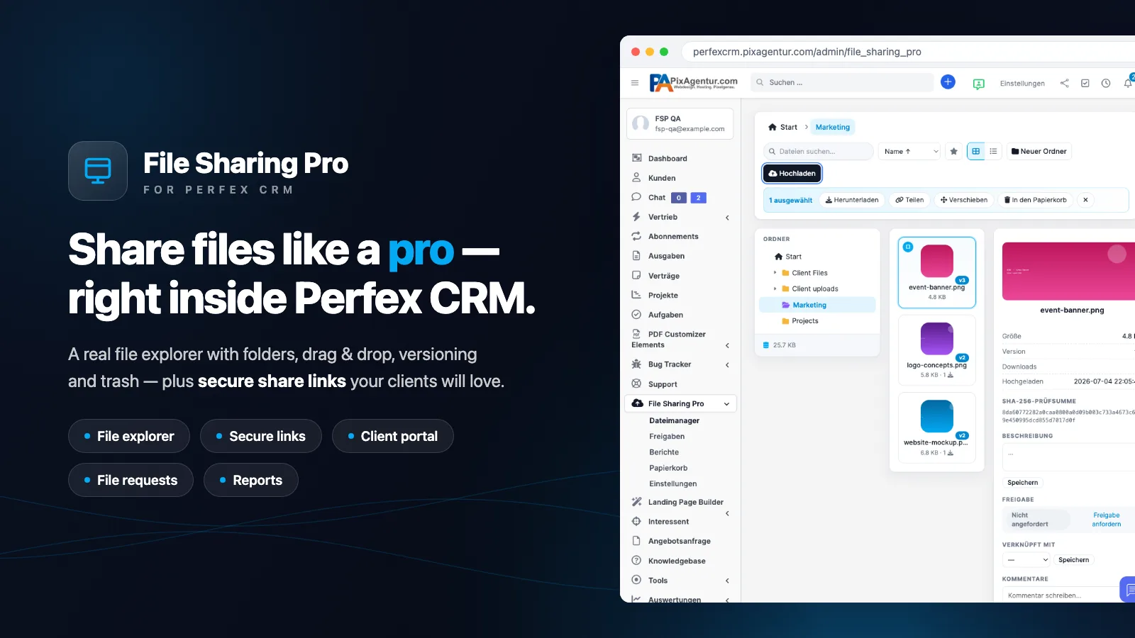 File Sharing Pro – Perfex CRM Modul