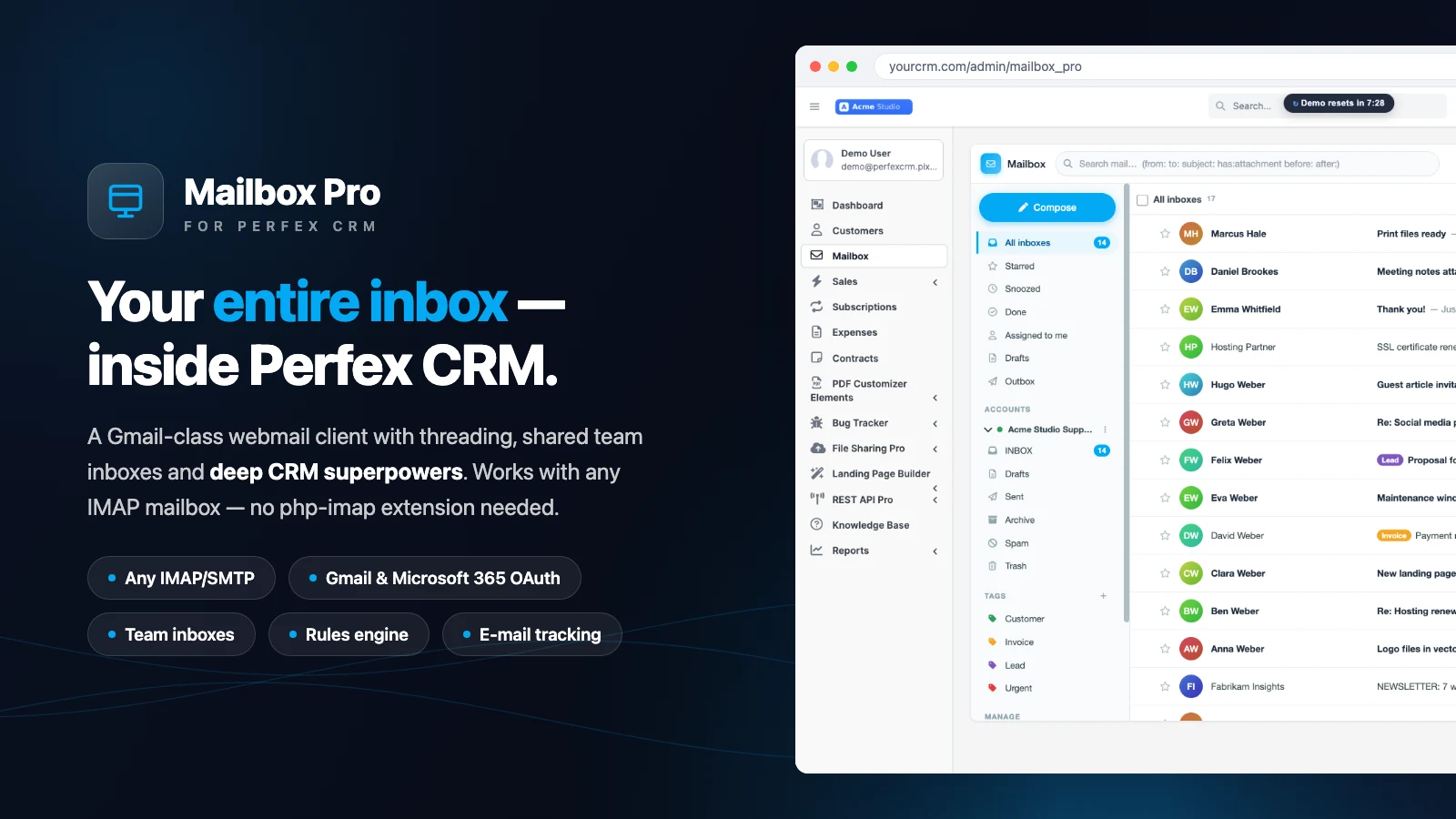 Mailbox Pro – Webmail Client – Perfex CRM Modul