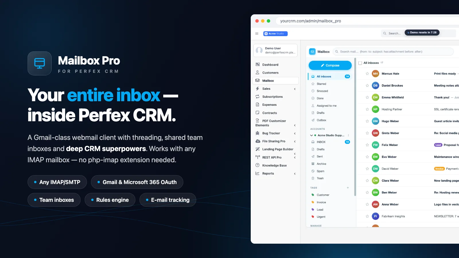Mailbox Pro: Webmail Client für Perfex CRM – E-Mails direkt im CRM verwalten