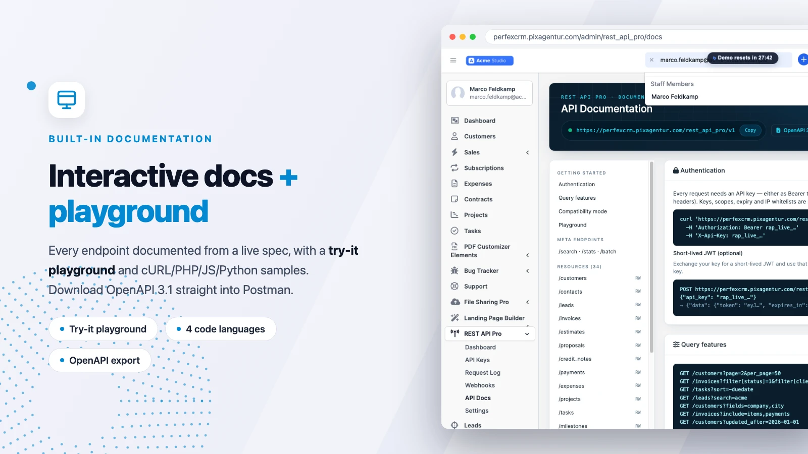 Interaktive API-Doku und Playground